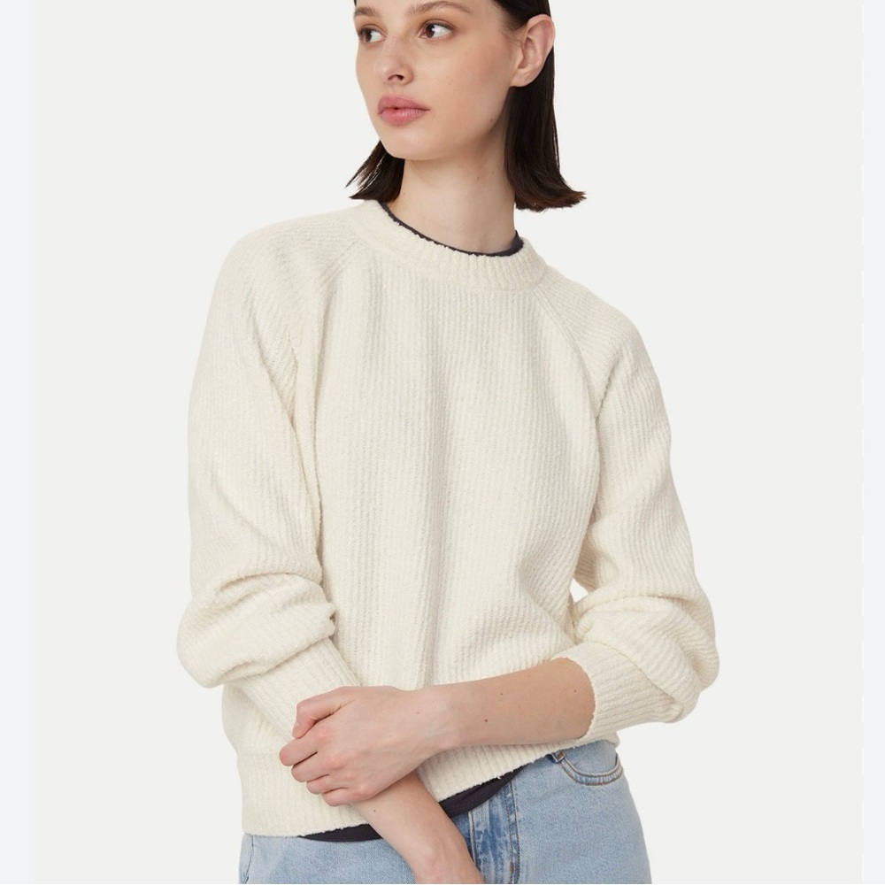 Frank & Oak Cream Crew Neck Sweater